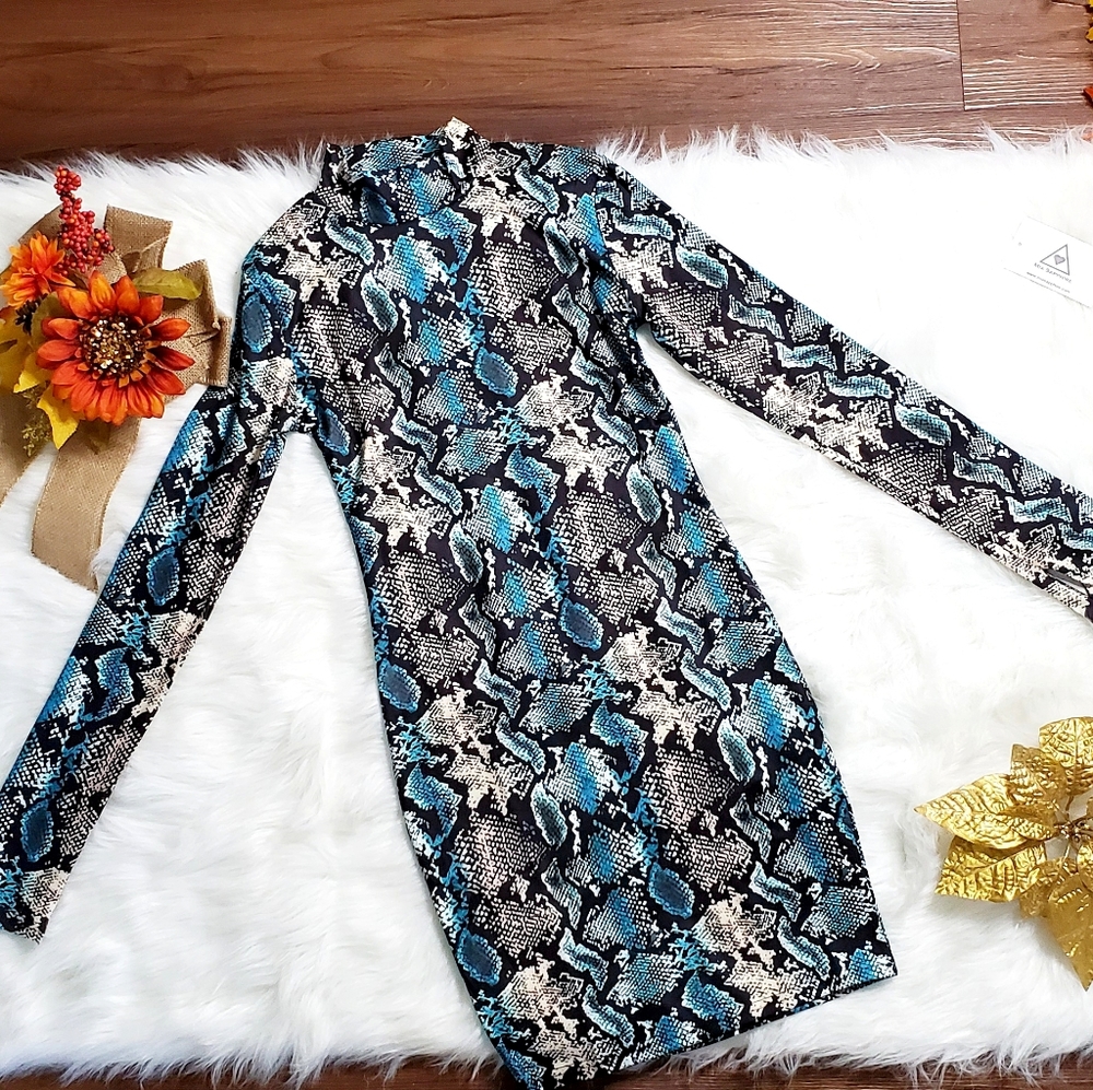 Snakeskin Print Mini Dress